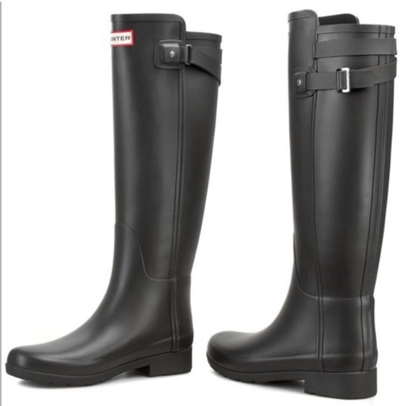 Hunter Shoes - Hunter Tall Matte Black Contrast Rain Boots Wellington Size US 7